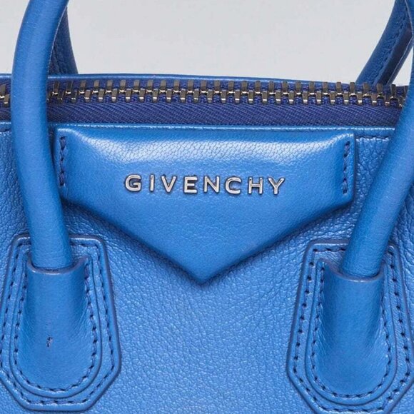 Givenchy Blue Sugar Goatskin Leather Mini Antigona Bag - Picture 9 of 12